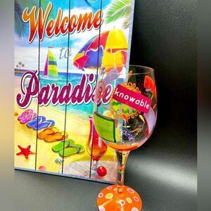 LOLITA - “I Love My Letter* Love my Wine * Hand-painted Wine Glass - “K”